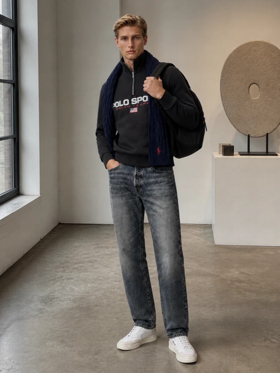 Polo ralph lauren polo sport sweatshirt jeans outfit