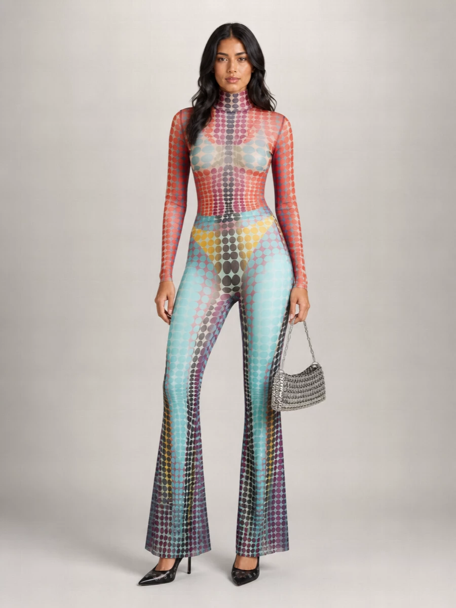Jean Paul Gaultier High Neck Long Sleeve Top