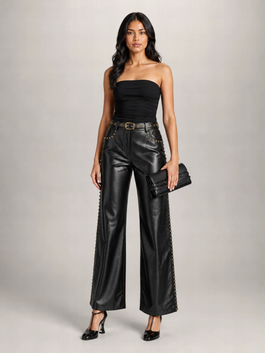 Prada Leather Skinny Eyelet Belt