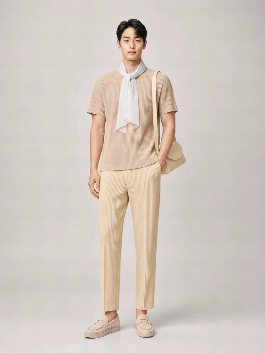 Homme Plisse Issey Miyake Pleated Short-Sleeve Top