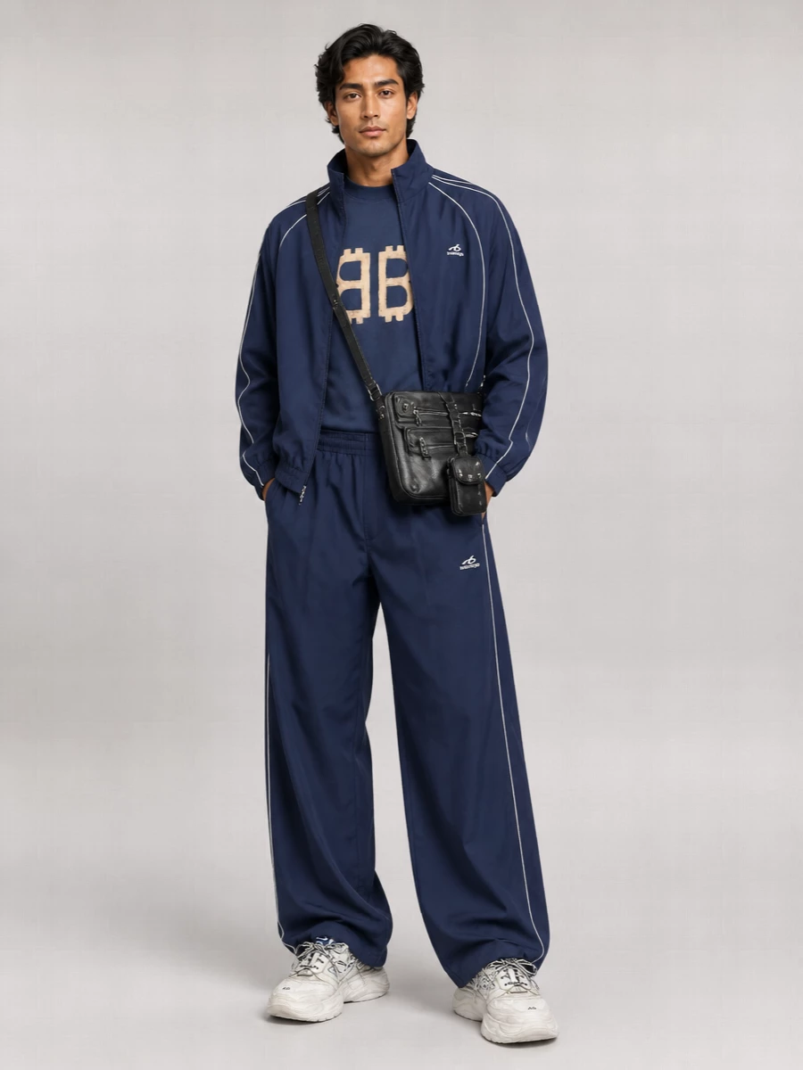 Balenciaga High-Neck Logo-Print Tracksuit Jacket