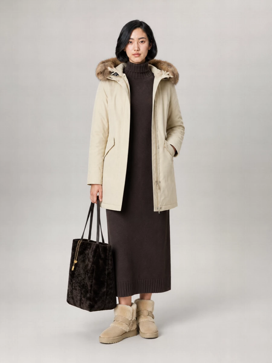 Woolrich cotton blend puffer jacket