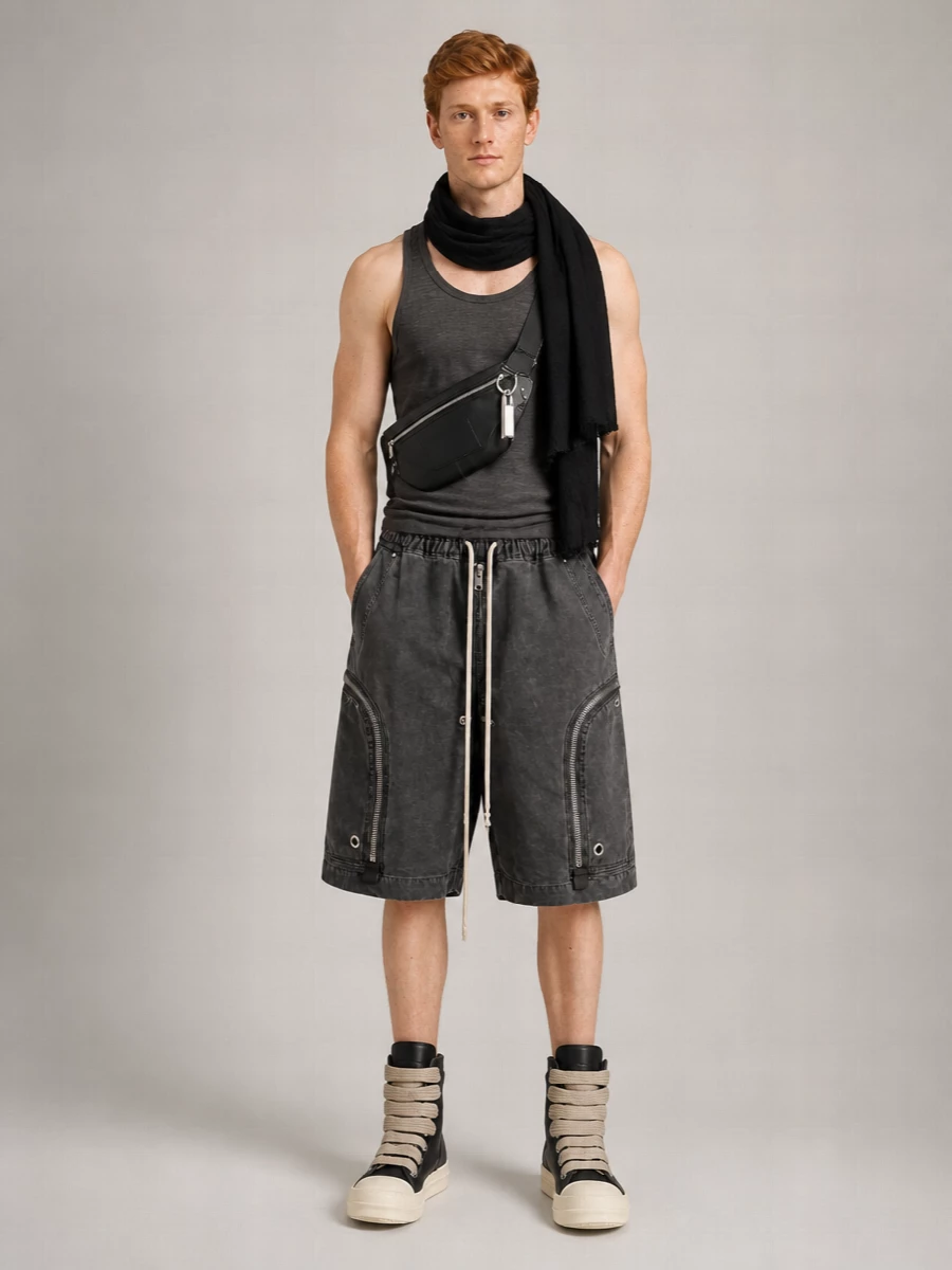 Rick Owens cotton loose fit shorts