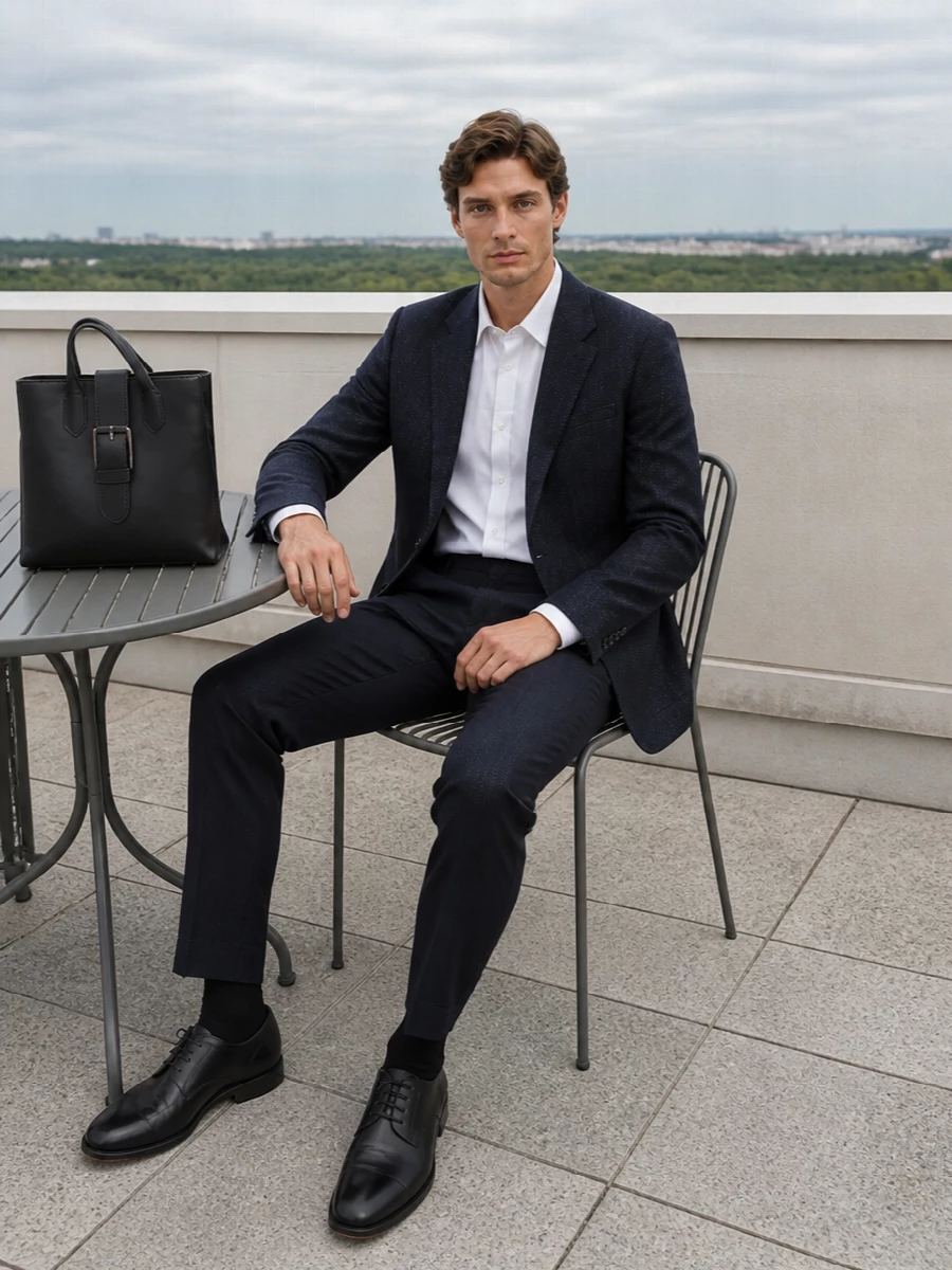 Tagliatore navy blazer pt torino trousers outfit