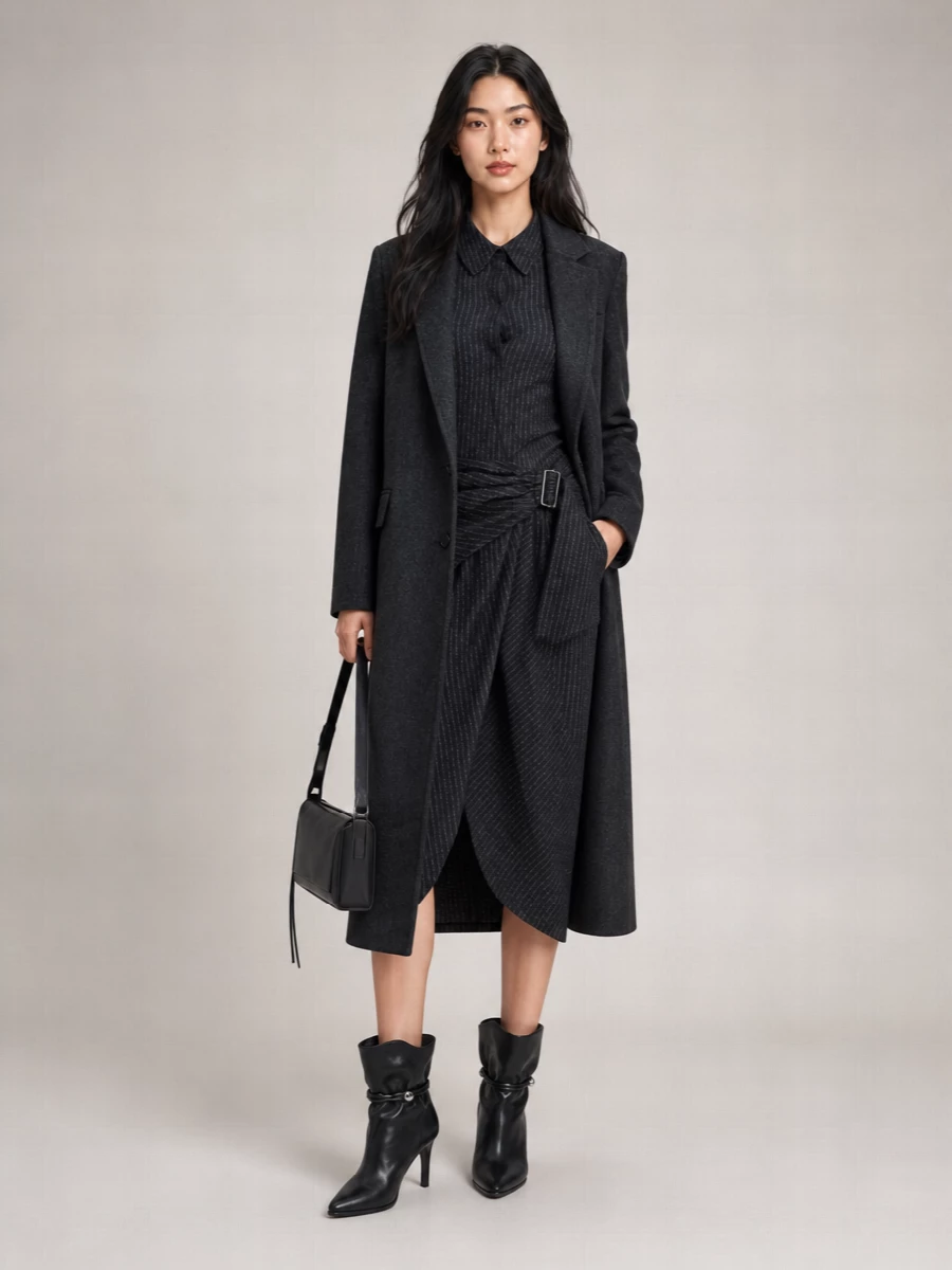 Isabel Marant Wool Cashmere Long Single-Breasted Coat