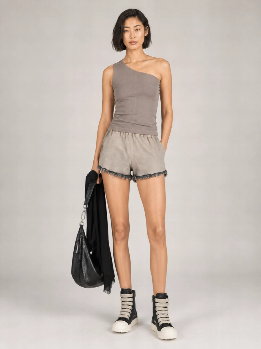 Rick Owens straight cotton short shorts