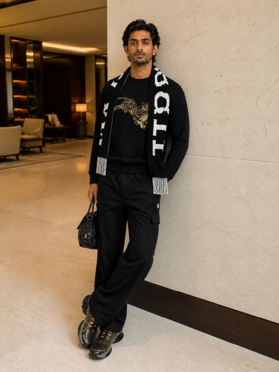 Kenzo tiger sweatshirt cargo pants sneakers