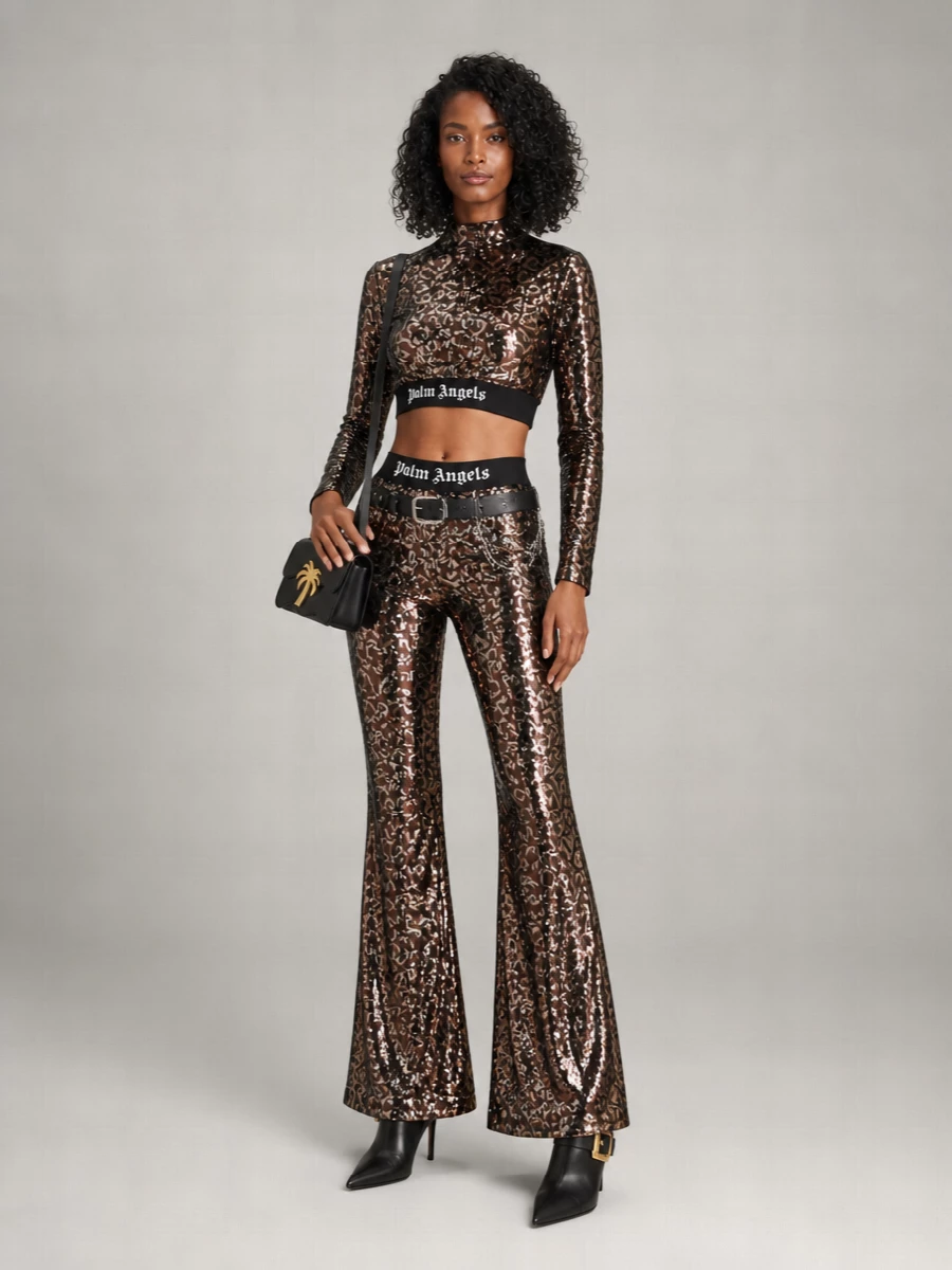 Palm Angels Sequin Flared Trousers