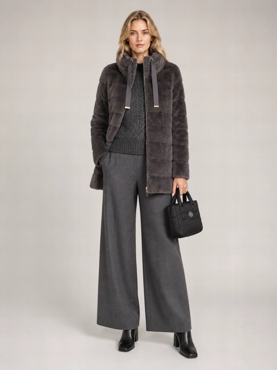 Herno Faux Fur High Neck Down Jacket