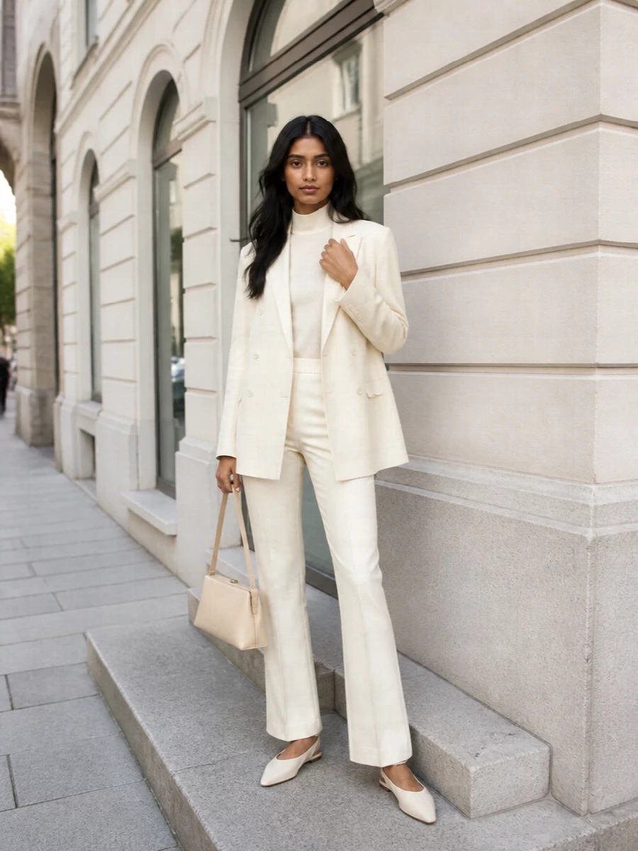 Jil sander buttercream blazer ivory trousers