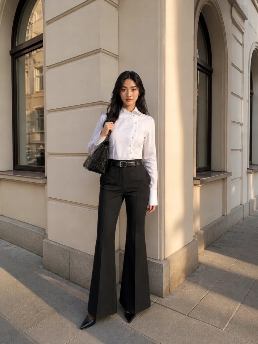Vivienne westwood flared trousers prada pumps outfit