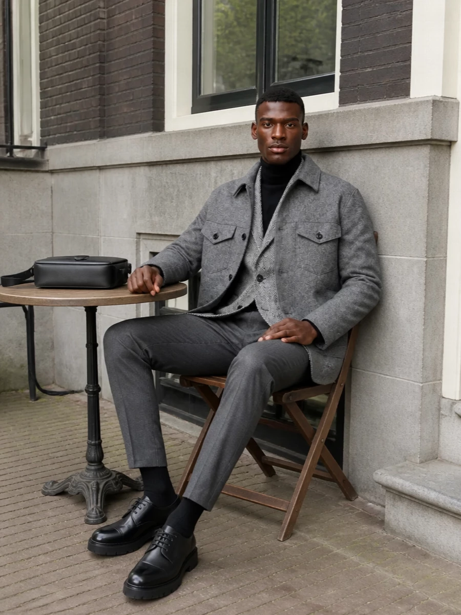 Tagliatore blazer grey tailored trousers outfit