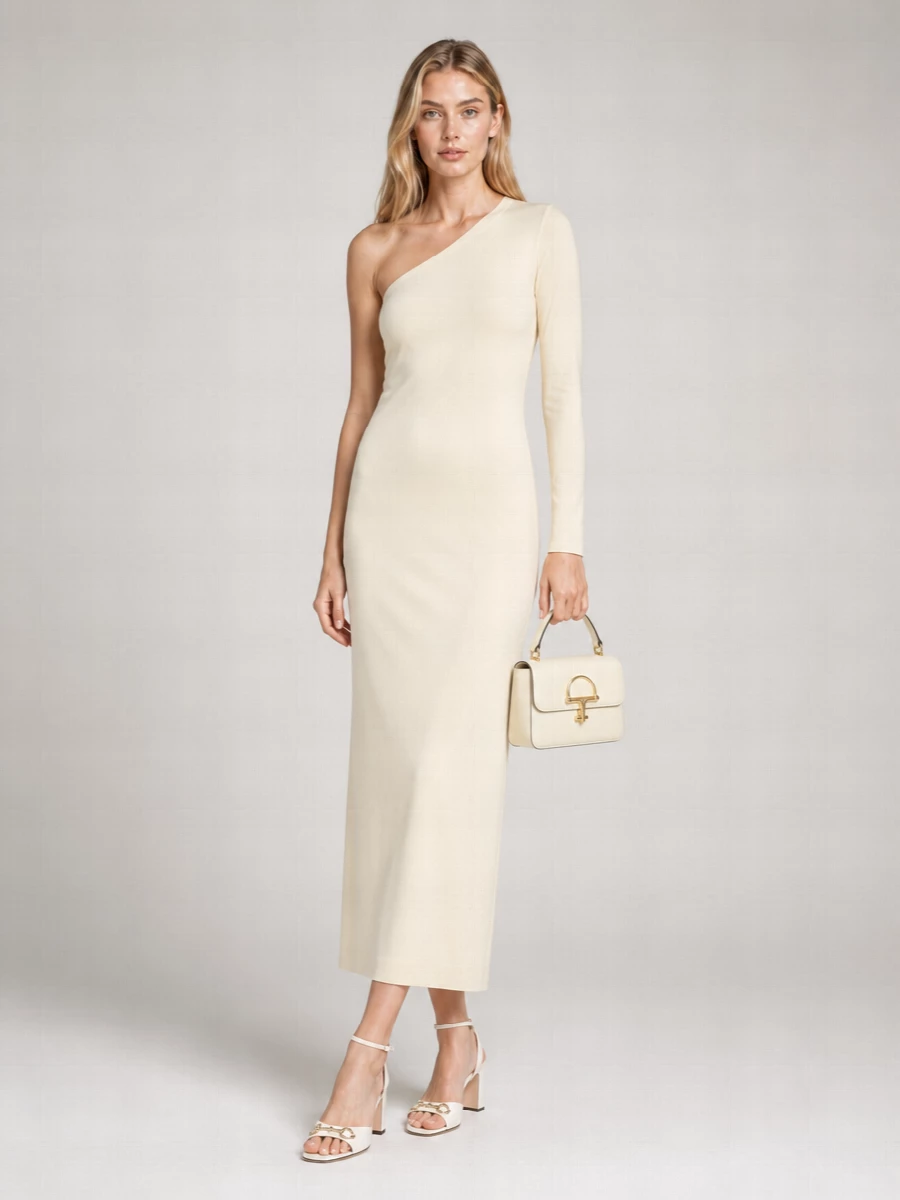 Gucci One-Shoulder Midi Dress