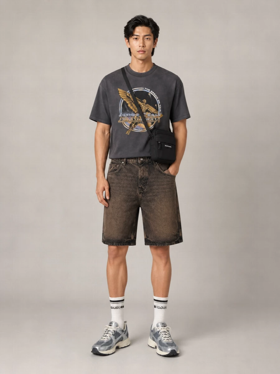 Represent Cotton Graphic-Print Faded T-Shirt