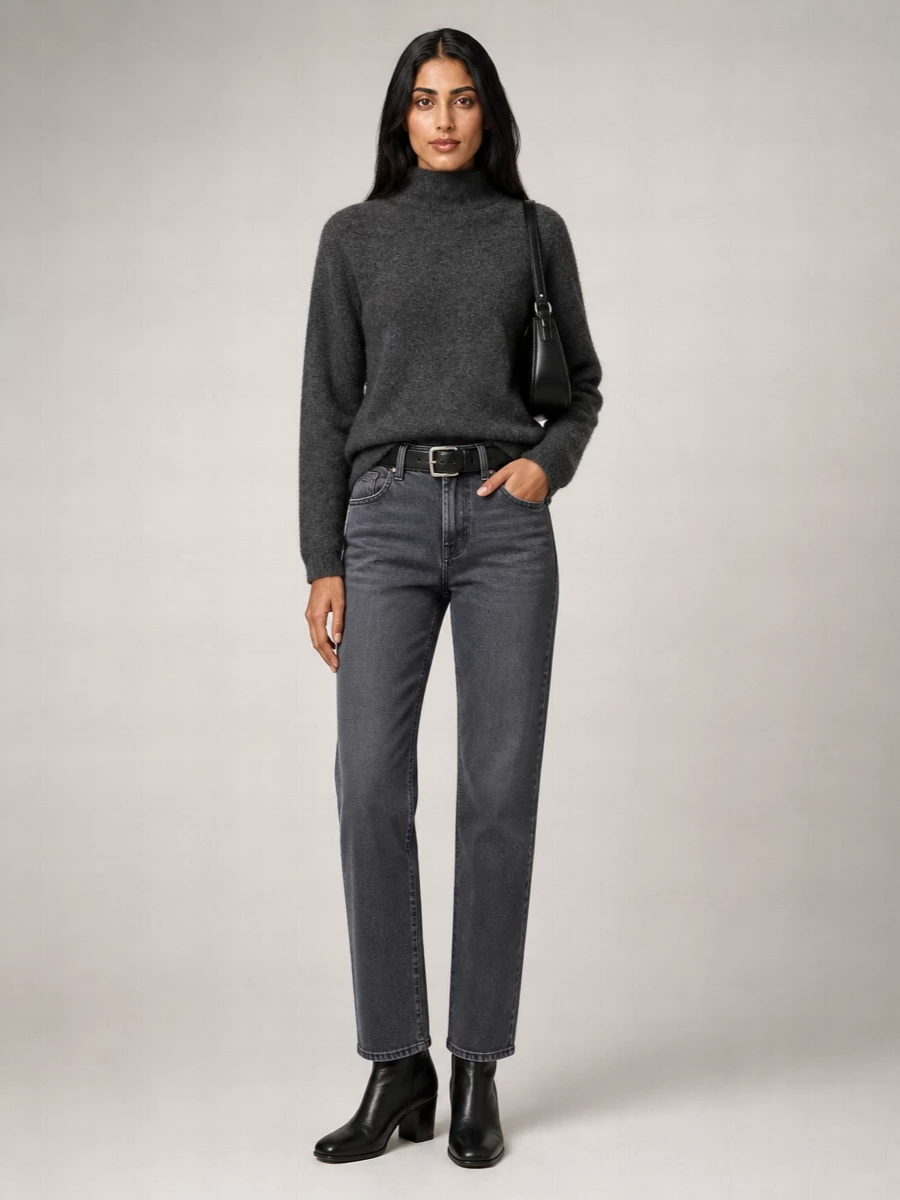 7 For All Mankind Denim Mid-Rise Cropped Straight-Leg Jeans
