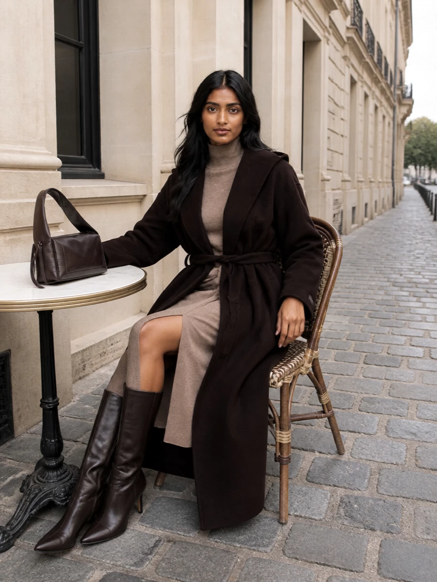 Max mara knit dress sportmax coat brown boots