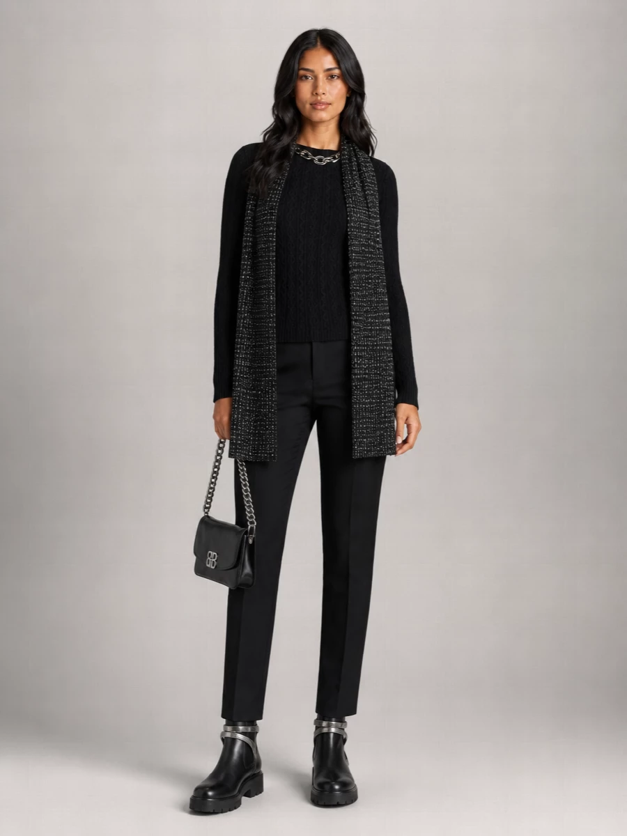 Paco Rabanne Ribbed Wool Cashmere Crew Neck Sweater