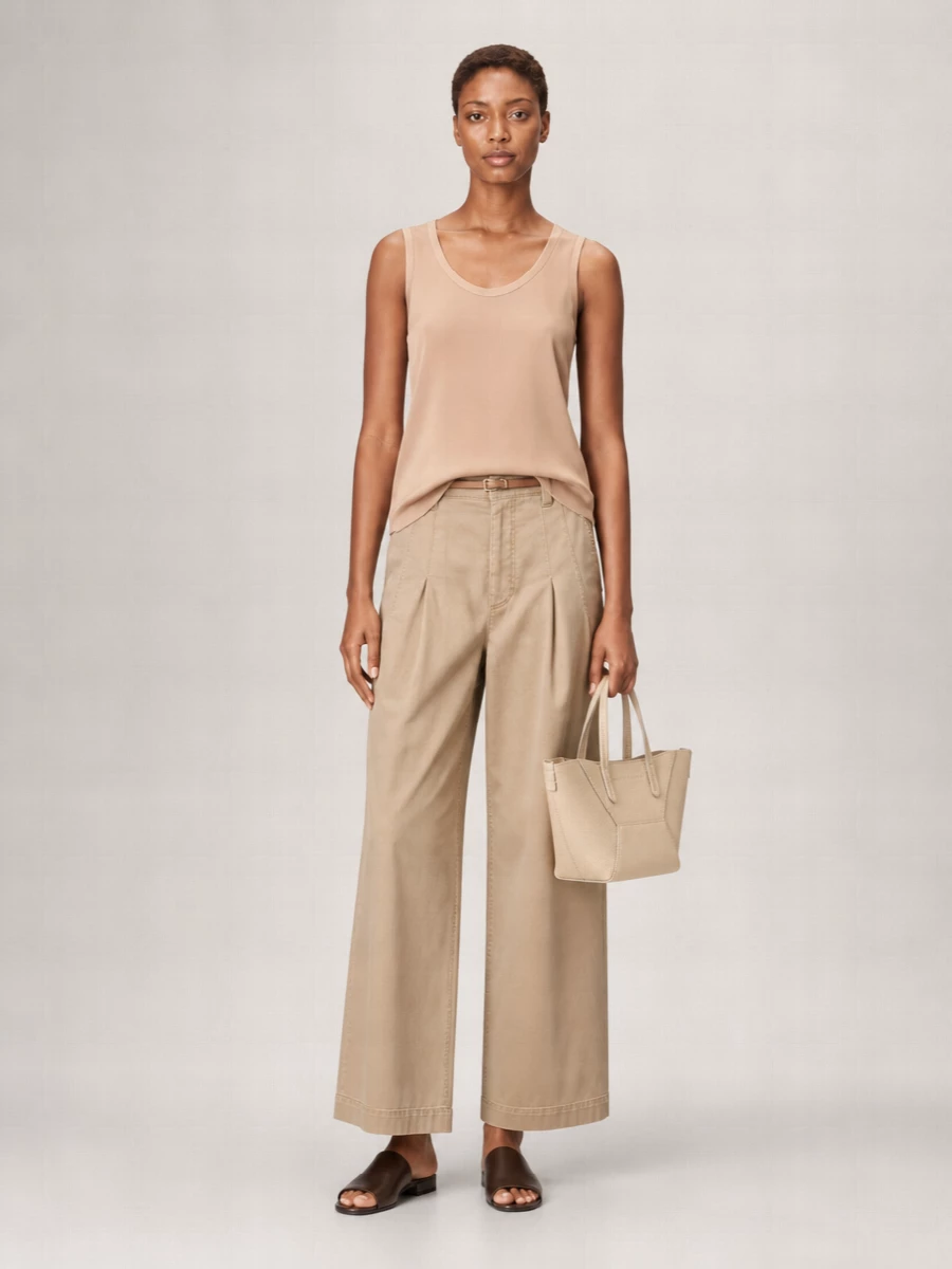 Brunello Cucinelli Stretch Silk Satin Sleeveless Tank Top