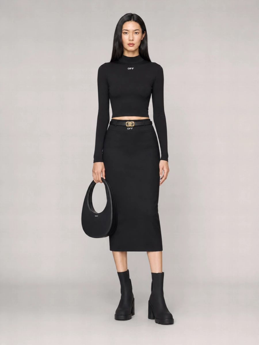 Off-White Logo-Print Pencil Skirt