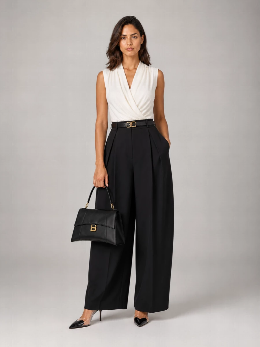 Alaïa Wool Wide-Leg Trousers