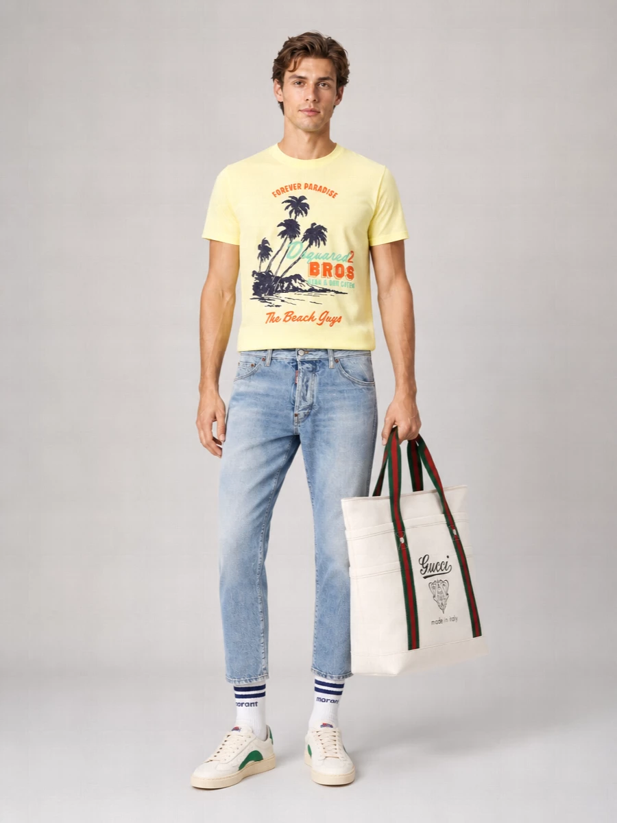 Dsquared2 Loose-Fit Summer Vintage Cotton T-Shirt