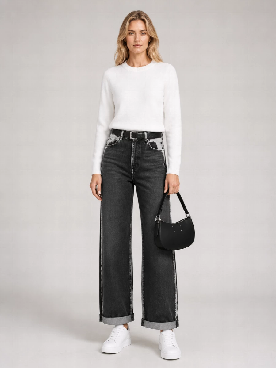 Emporio Armani Denim Pleated Jeans