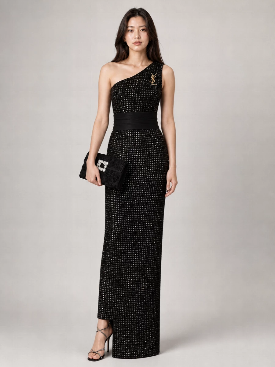 Gucci Embroidered Long Gown