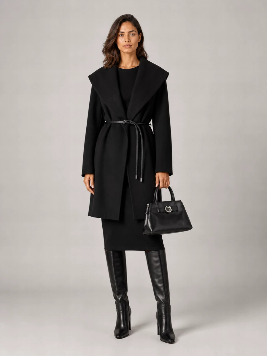 Sportmax Virgin Wool Belted Single-Breasted Coat