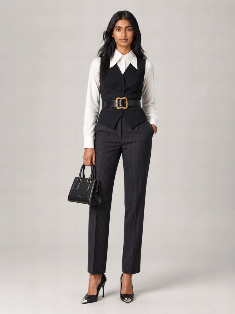 Alexander Mcqueen Pinstripe Wool Tailored Trousers