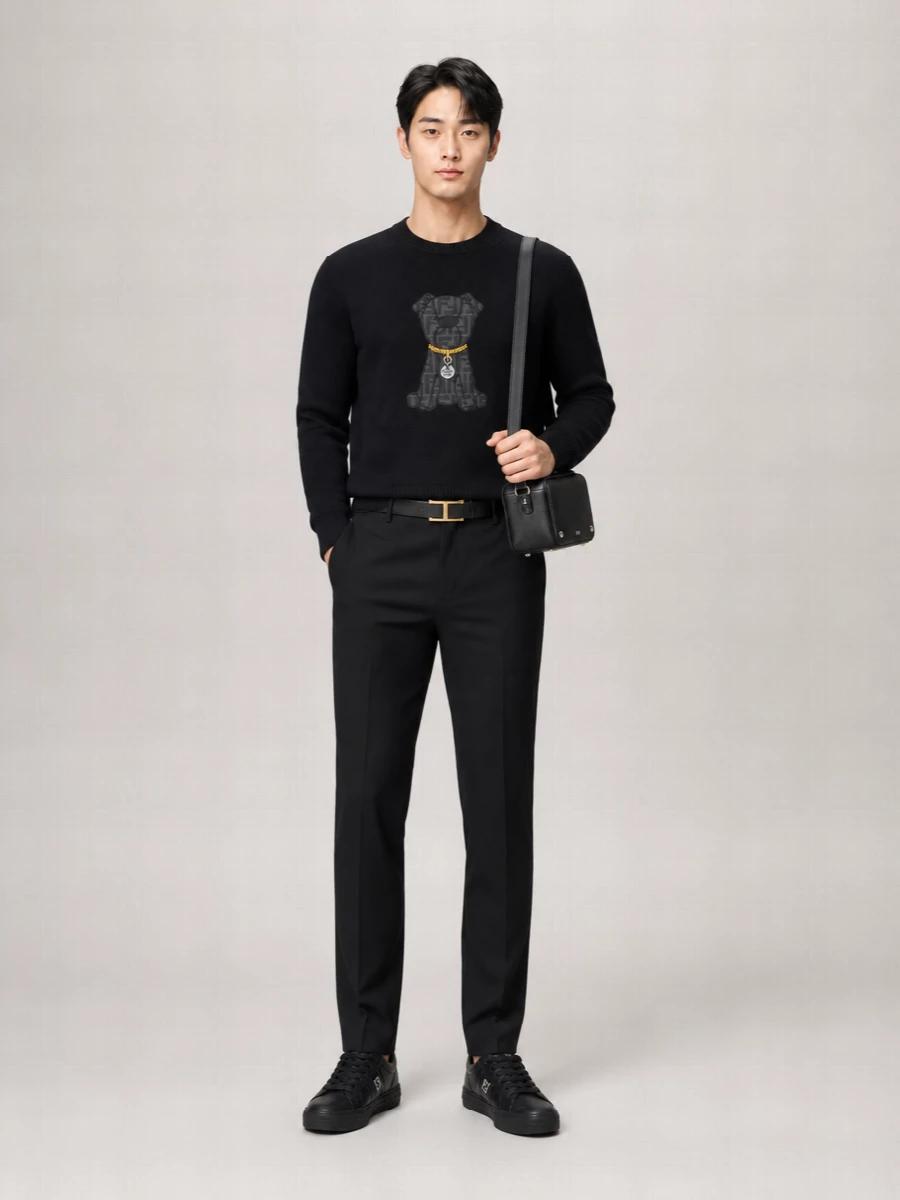 Fendi Wool Sweater Crew Neck Long Sleeves