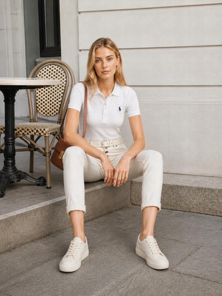 Dondup ivory jeans polo ralph lauren outfit