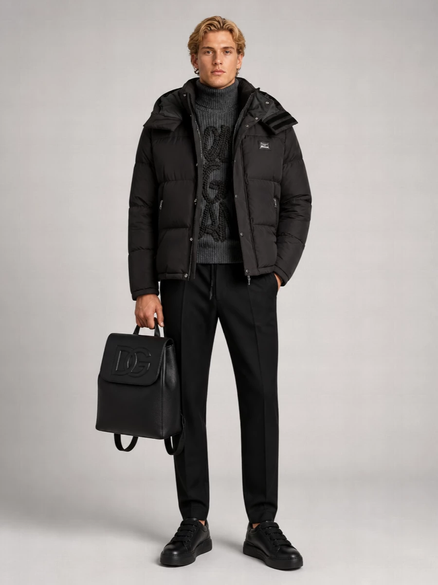Dolce&Gabbana Down Hooded Quilted Puffer Jacket