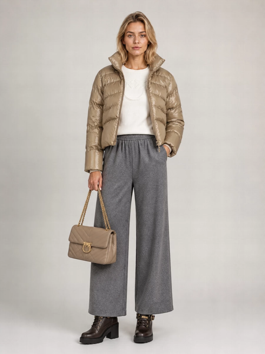 Pinko Glossy Quilted Down Puffer Jacket