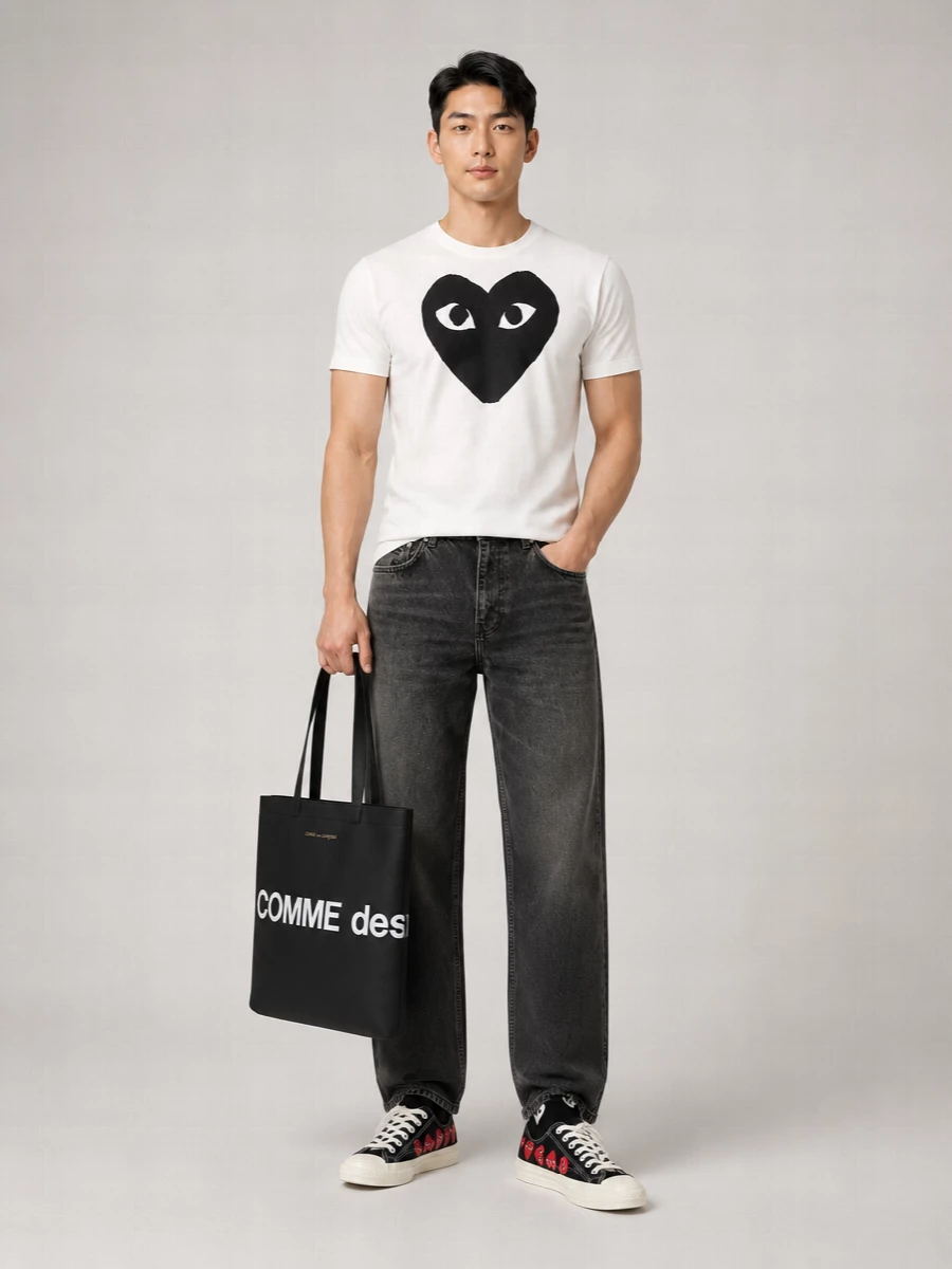 Comme Des Garçons Cotton Logo Print T-Shirt
