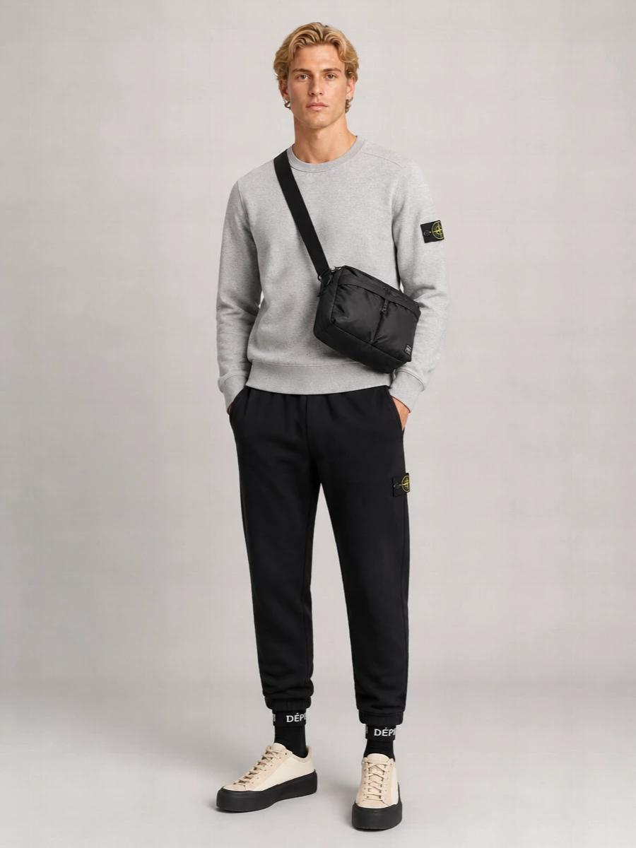Stone Island Leather Low-Top Sneakers