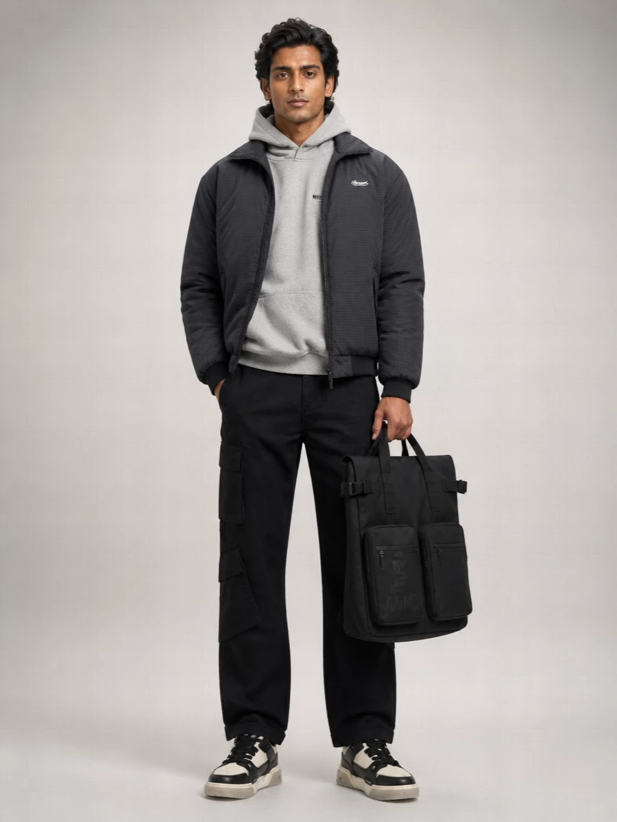 Represent Checked Puffer Jacket
