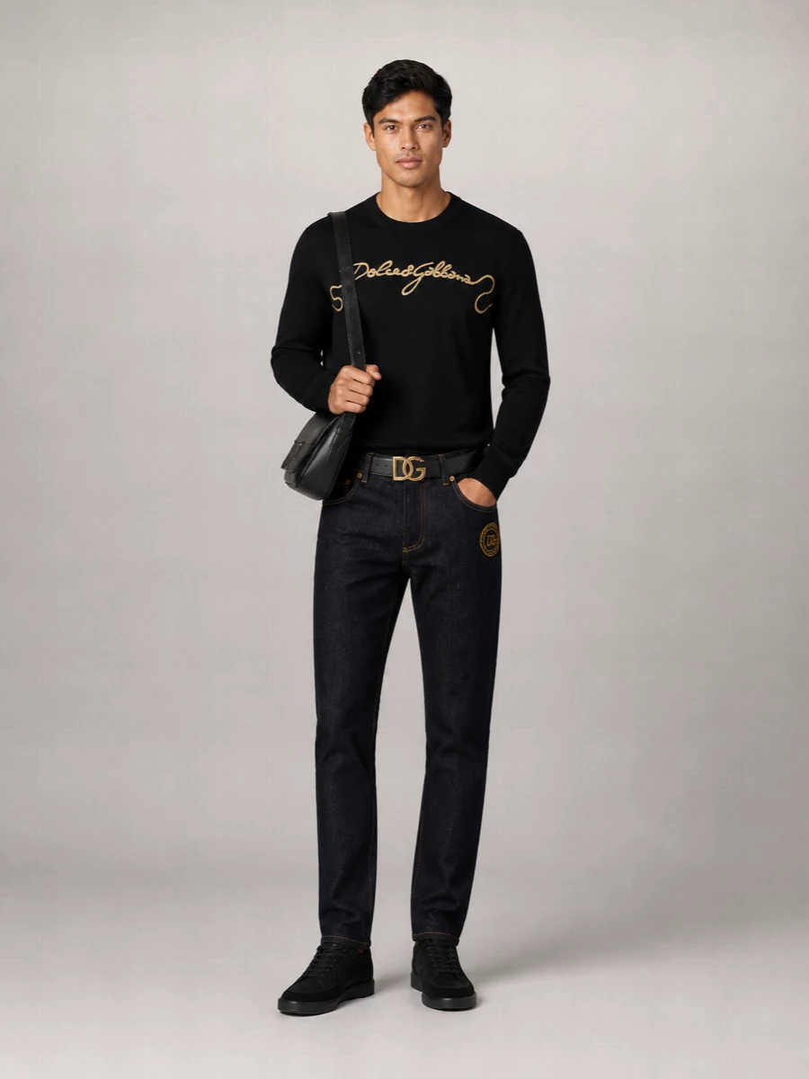 Dolce&Gabbana Virgin Wool Short-Sleeve T-Shirt