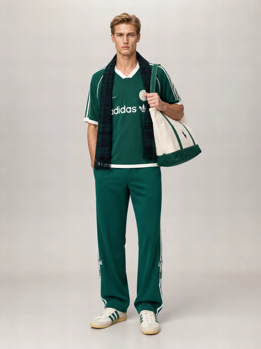 Adidas Originals textured knit oversized short-sleeve polo shirt