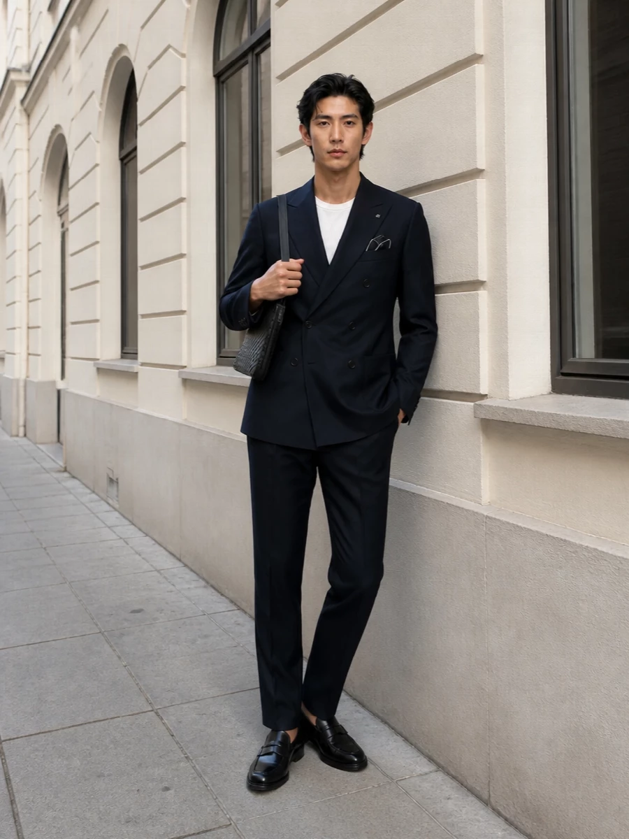 Tagliatore navy blazer tom ford trousers outfit