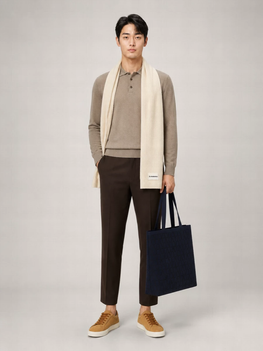 Zanone Wool Polo Shirt Collar Cuffs Hem