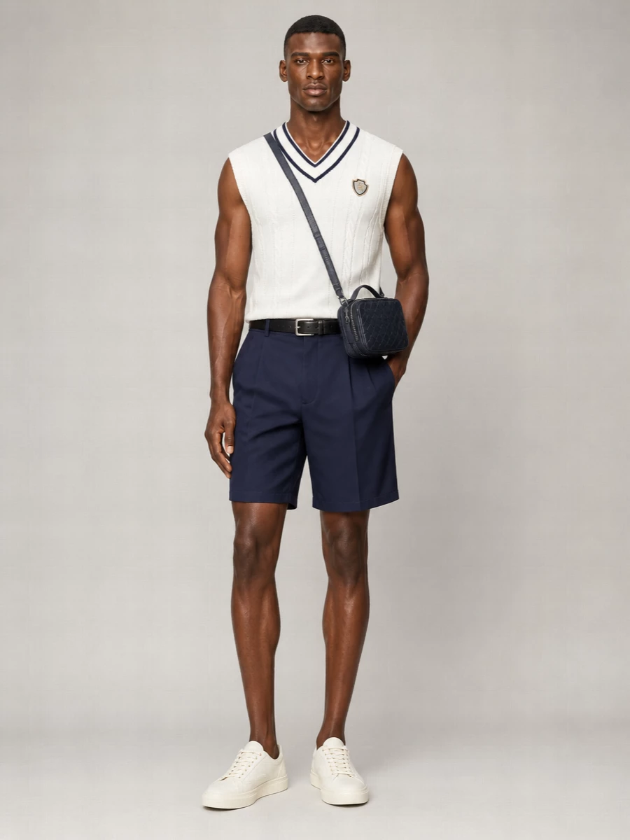 Brunello Cucinelli Braided Cotton V-Neck Vest