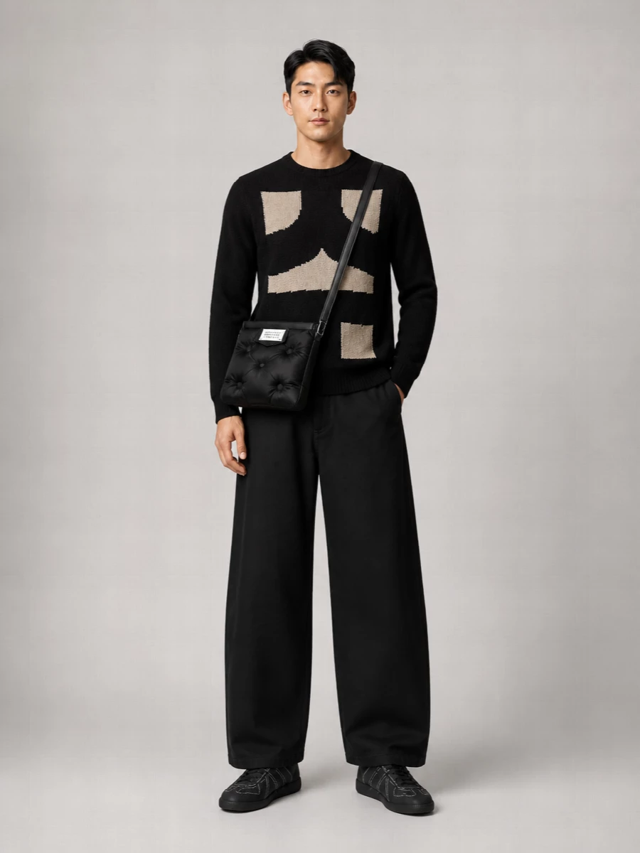 Comme des Garçons geometric intarsia crew neck sweater