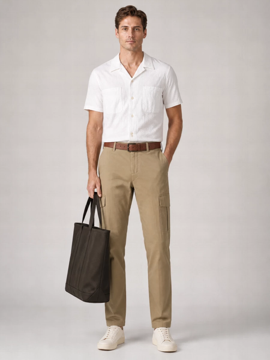 Vince Cotton Linen Cargo Trousers