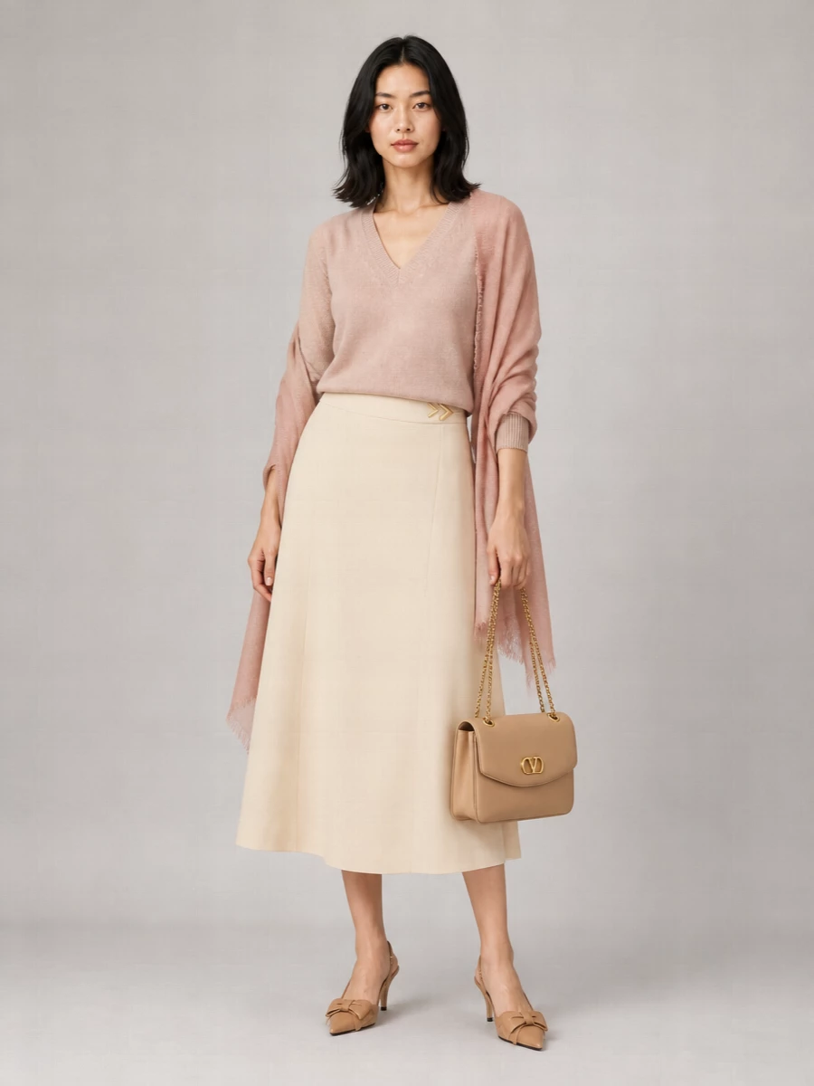 Valentino Cashmere V-Neck Long-Sleeve Jumper