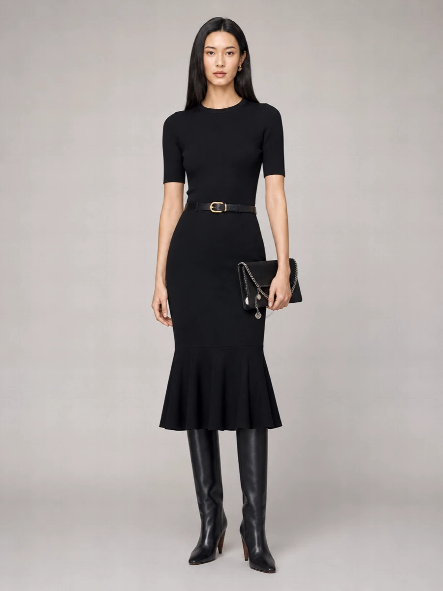 Stella Mccartney flared knit midi skirt