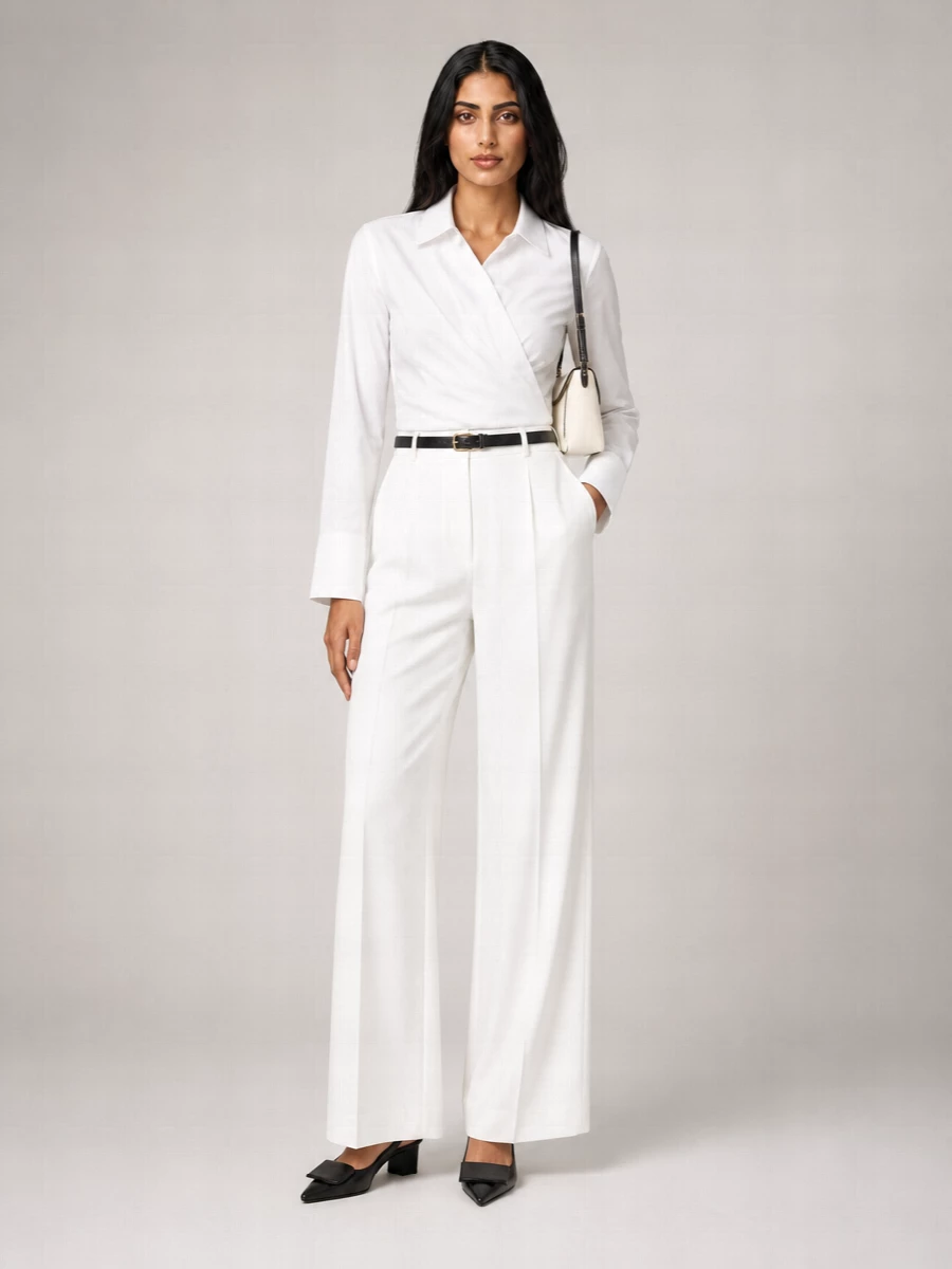 Sportmax Cotton Linen Wide-Leg Trousers