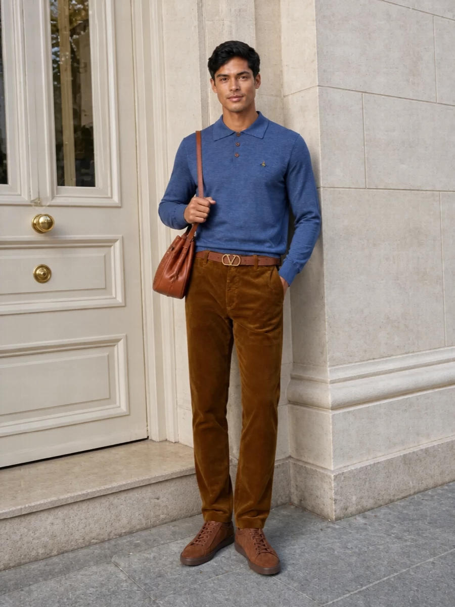 Vivienne westwood polo corduroy trousers outfit