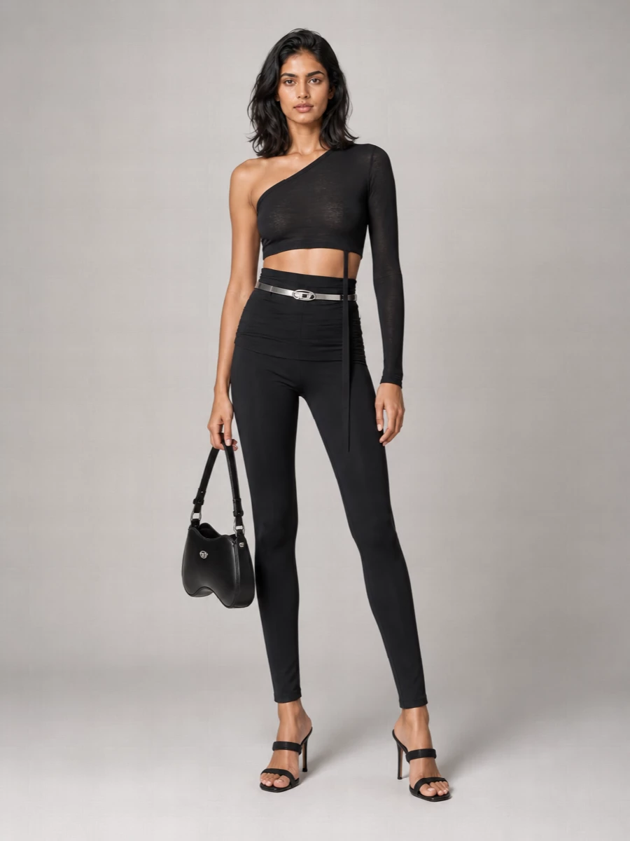 The Andamane Draped High-Rise Leggings
