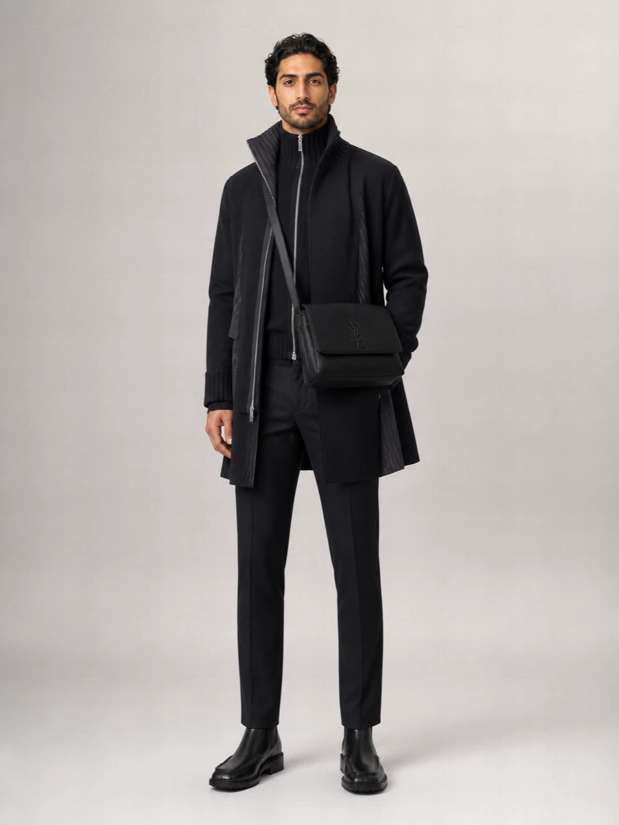 Sacai Wool Single Breasted Coat