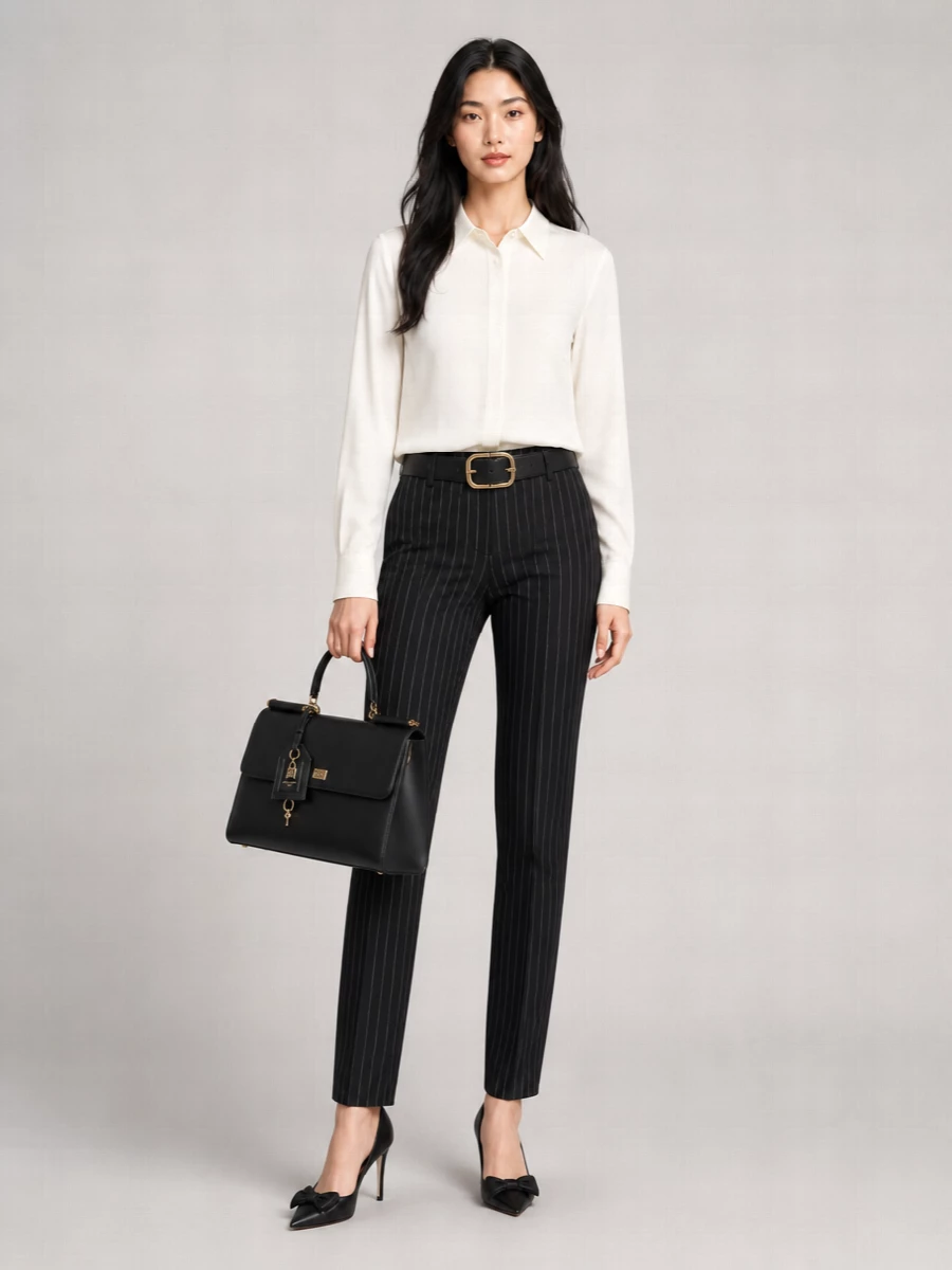 Dolce&Gabbana Pinstriped High-Rise Tailored Trousers